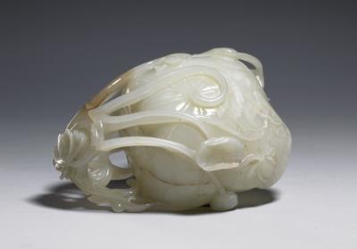 图片[2]-Jade brush washer in the shape of a lotus leaf, Qing dynasty (1644-1911)-China Archive